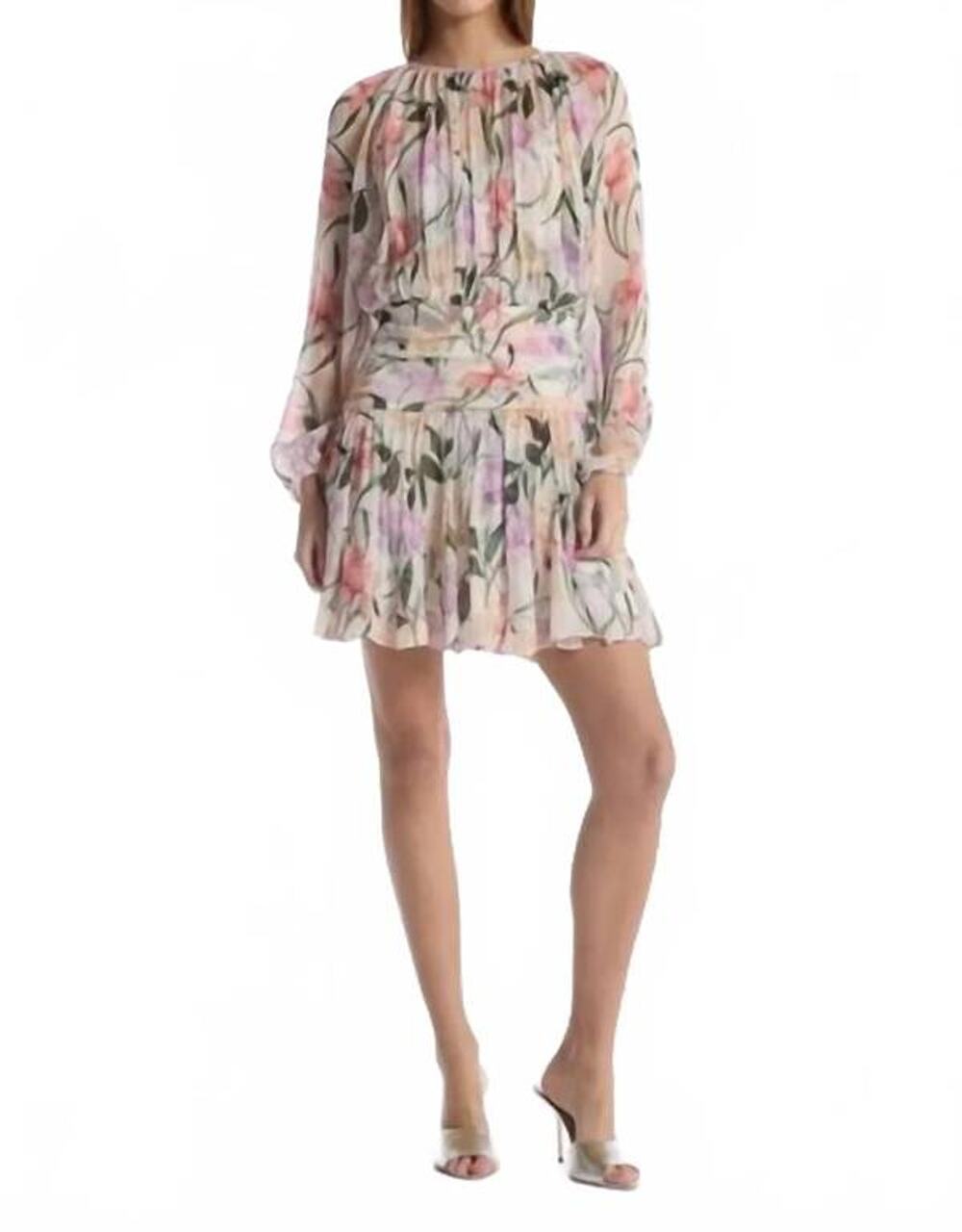 Christy Lynn Billie Silk Mini Dress in Jardin Ivory 8